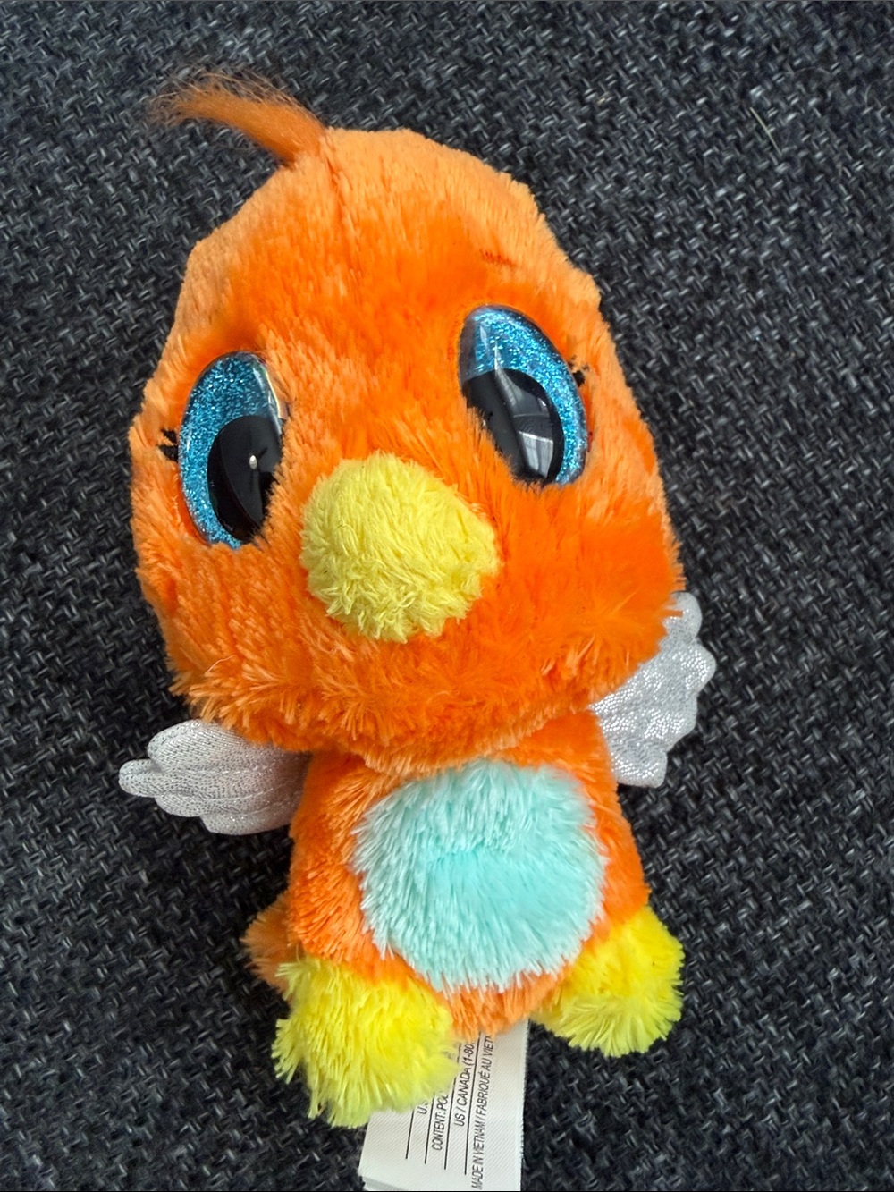 Hatchimals Plush - Orange & Yellow Bird with Blue Belly & Sparkly Wings